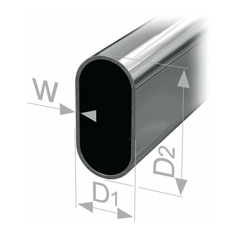 

Tubo de armario ovalado costura soldada STA cromado H. 30mm An.15mm espesor de pared 0.8mm 2500mm PG