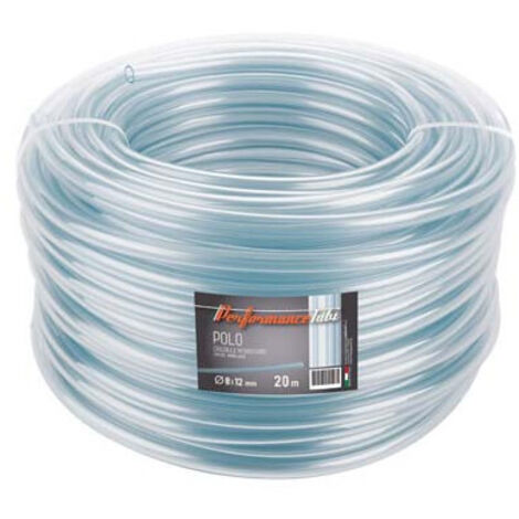 Tubo de cristal de PVC para alimentos 8x12 mm rollo de 20 metros