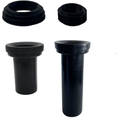 Tubo de desagüe para inodoro con conexión integrada para inodoro independiente, accesorios de rosca fija, longitud total de 180 mm