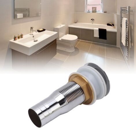 [Tubo de desagüe para lavabo de baño] Tubo de desagüe con tapa abatible, fabricado en acero inoxidable pulido con protección antibloqueo, versión corta.