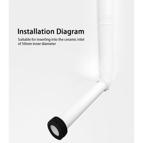 Tubo de descarga del inodoro, PP blanqueado – Tubo de desagüe extendido y manguera de entrada extendida – Accesorio de inodoro con junta impermeable
