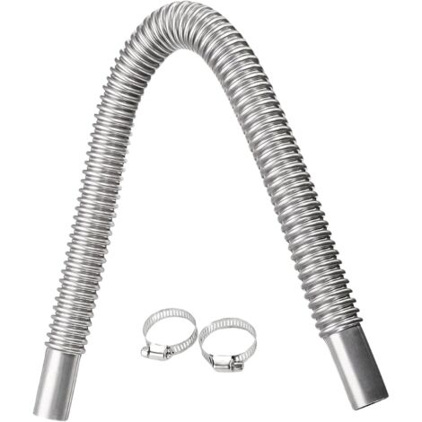 Tubo de escape de 60 cm para coche, de acero inoxidable, con dos clips