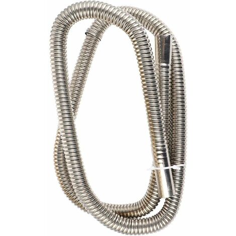 Tubo de escape flexible galvanizado de 25 mm de largo de diámetro Tubo de escape de garaje Tubo de escape de calentador de coche de acero inoxidable para vehículo 200 cm (Plata)