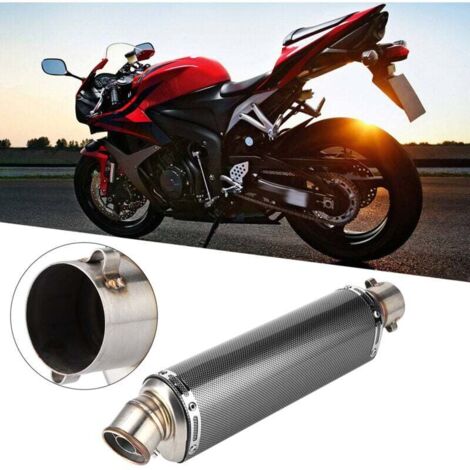 Tubo de escape universal de fibra de carbono de 51 mm/2 pulgadas para motocicleta y scooter, compatible con Yamaha R3, R6 y R15.
