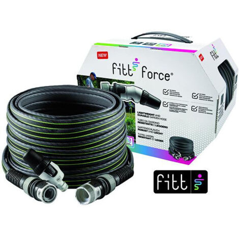 Tubo de fuerza Fitt gris/lima NTS, Lancia + 2 conexiones, 25 m 5/8"