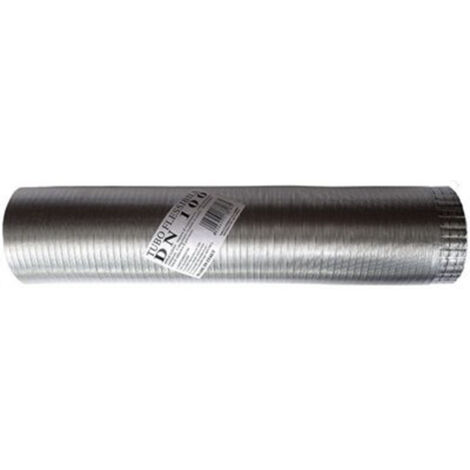 Tubo de humo flexible extensible de aluminio natural de 300 mm de 0,5 a 3 m