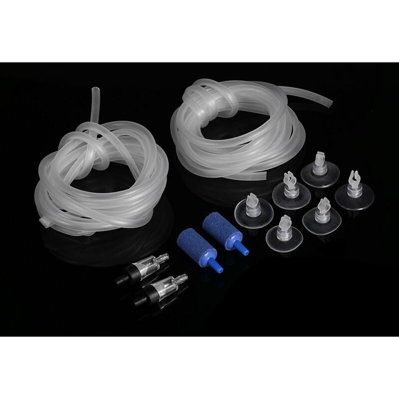 

Tubo de oxigeno Mangueras suaves + 2 uds valvula de parada + 6 uds ventosas + 2 uds accesorios para pecera de piedra con burbujas de aire