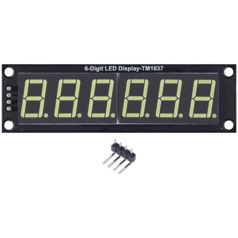 Tubo de pantalla digital Módulo de pantalla de segmento LED 0,56 pulgadas 6 dígitos 7 segmentos Tubo de pantalla LED Tm1637 Tubo de módulo de control de pantalla digital con luz amarilla