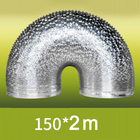 Tubo de ventilación de aluminio extensible, de doble pared y conectado, para campanas extractoras de cocina, de 2 m de longitud.