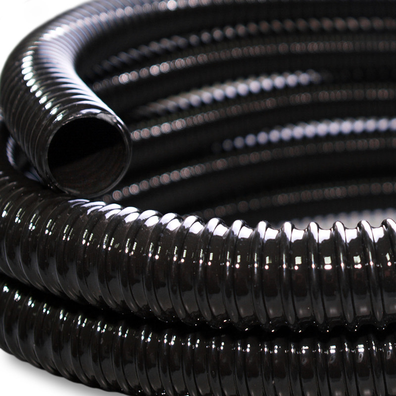 Tubo spiralato per pompe nero 0,5 m ø 25mm (1″) con spirale rinforzata in pvc anti-attorcigliamento - Wiltec