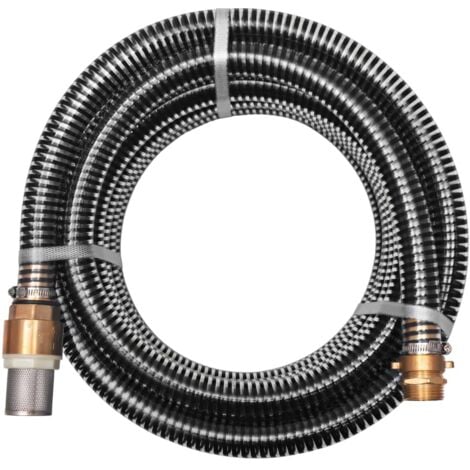 Tubo di Aspirazione con Connettori in Ottone 4 m 25 mm Nero vidaXL836252