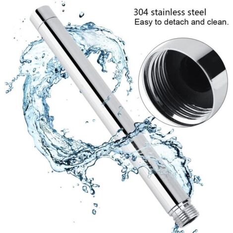 Tubo di prolunga per doccia da 30 cm G1/2, braccio di prolunga per doccia in acciaio inox cromato, tubo flessibile rotondo per doccia A