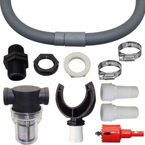 ICANSET 4 Set Accessori Per Cisterna D'Acqua Piovana (5 Pezzi) – Rubinetto E Raccorderia Per Botte Prosperplast (Maze, Tube, Smooth, Peruno)