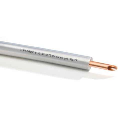 Tubo di rame CUPEX GEL SILVER  ø3/4" x 1 (d. 19,05 mm) isolato da una guaina - Spessore nominale isolante 9 mm (prezzo a metro - minimo acquistabile 50 metri e multipli)