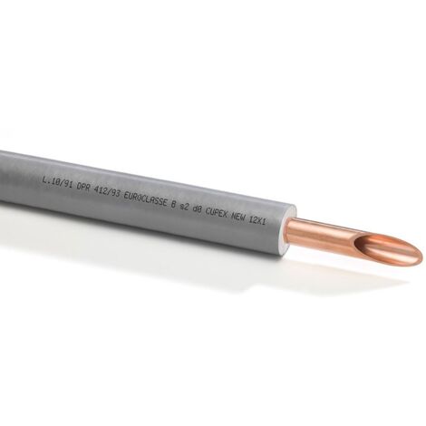 Tubo di rame rivestito preisolato CUPEX NEW ø12 x 1 - Spessore nominale isolante 7 mm (prezzo a metro - minimo acquistabile 50 metri e multipli)