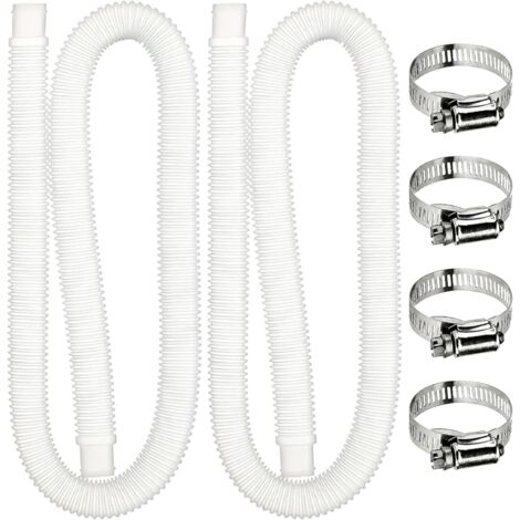 Tubo di ricambio per piscina fuori terra, 2 pezzi, 1,5 m, con 4 fascette metalliche, tubo di ricambio per filtro piscina