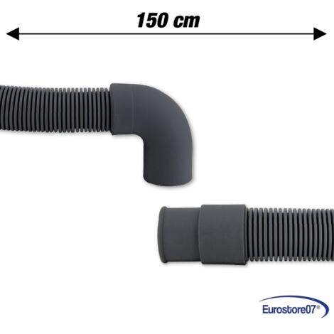 TUBO DI SCARICO ACQUA cm 150 PER LAVATRICE CON CURVA UNIVERSALE INNESTO   19 MM