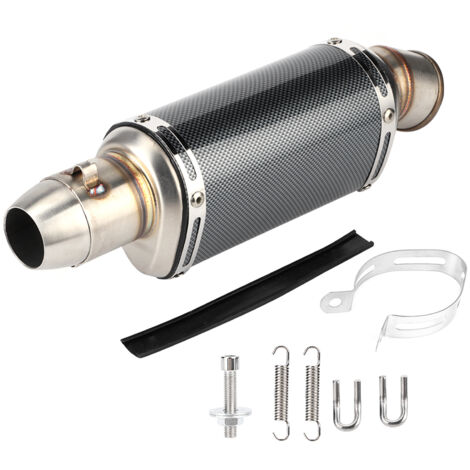 Tubo di scarico corto universale modificato in fibra di carbonio da 51 mm (2 pollici) stile silenziatore per moto, scooter e bici da strada