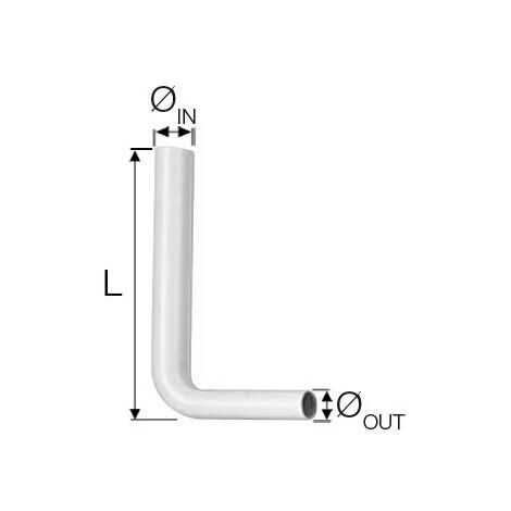 Tubo di scarico øIN 50 øOUT 32 L. 600 mm bianco per cassette esterne VS0815301 - -  VALSIR - -