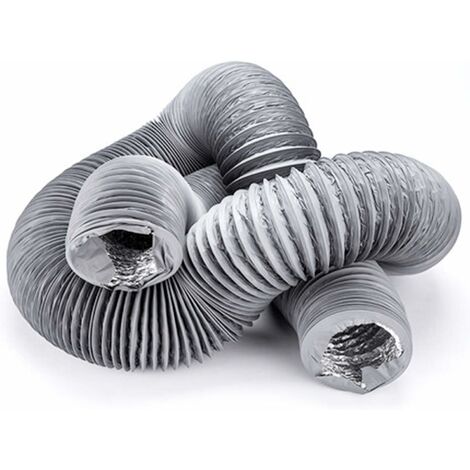 Tubo di scarico in PVC per estrattore d'aria, condizionatore d'aria, asciugatrice (lunghezza 100 mm * 6 m, grigio)