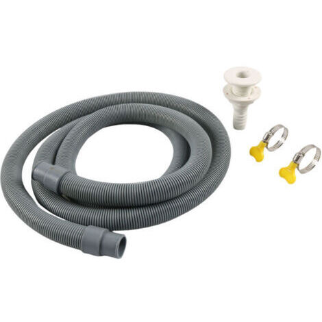 Tubo di scarico per lavatrice, tubo di scarico universale, tubo di prolunga da 2 m per lavastoviglie, tubo di scarico dell'acqua, con fascette stringitubo