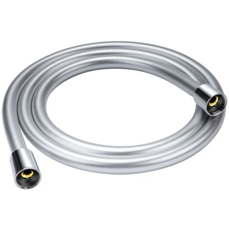 Tubo Doccia 160cm, YEAUPE Flessibile Doccia 1.6M in PVC (G1/2 pollici), Tubo Doccia da Anti Torsione, Argento/Cromo