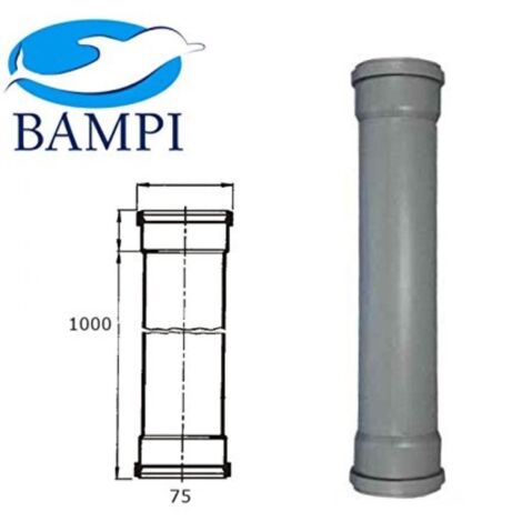 TUBO DRITTO 2 BICCHIERI IN POLIPROPILENE RACCORDI SCARICO D.500 MM SET 5 PEZZI - BAMPI