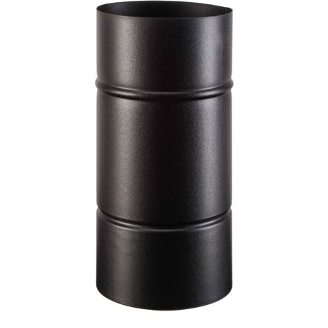 tubo dritto ala smalbo in acciaio smaltato verniciato nero opaco, 12x25 cm