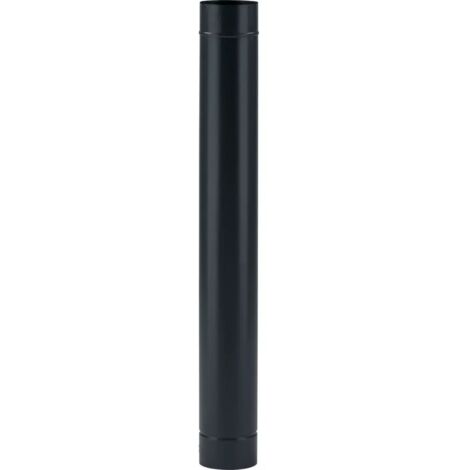 tubo dritto ala smalbo in acciaio smaltato verniciato nero opaco, 15x25 cm