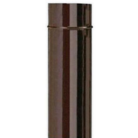 tubo dritto smalbo in acciaio smaltato verniciato marrone, 13x50 cm