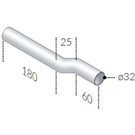 Tubo eccentrico in ottone cromato ø32 x 300 mm --92.3005 - -  OMP TEA - -