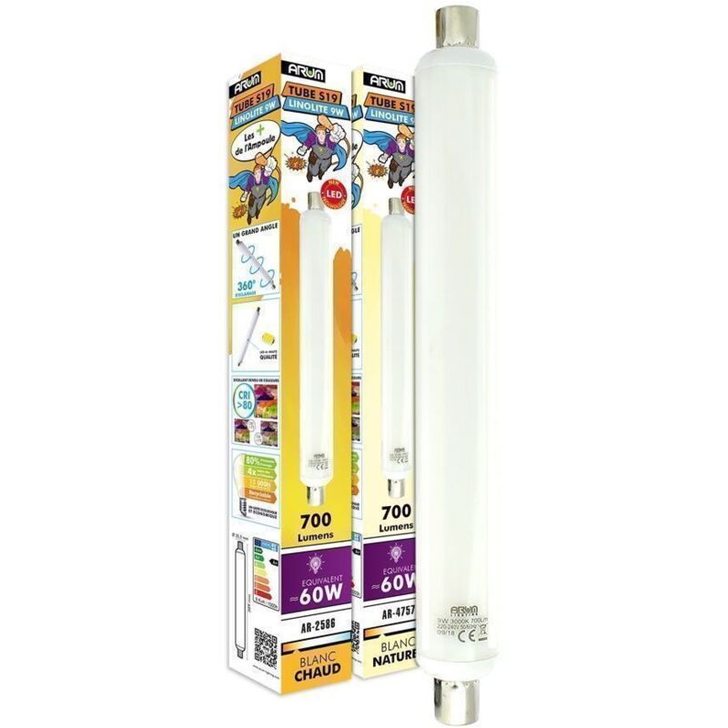 

Tubo LED S19 LINOLITE 9W Eq 60W | Temperatura de color: Blanco cálido 3000K