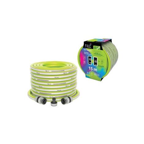 TUBO ESTENSIBILE DA GIARDINO KIUMA CON PRESA E RACCORDI- - mt.30 - lime - 1 rotolo FITT