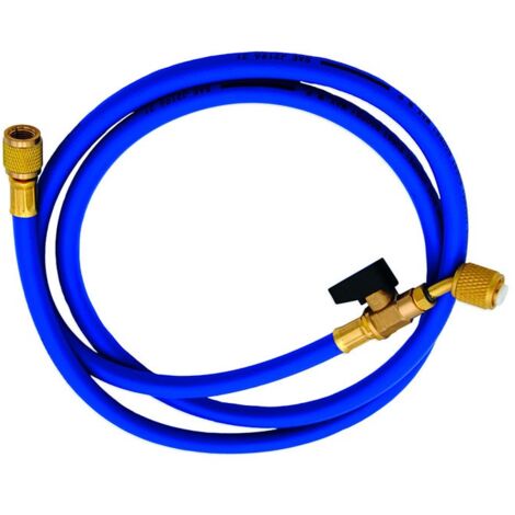 Tubo flessibile blu con rubinetto a 45° - 1/4" SAE x 1/4" SAE per Vuoto e Carico 00000011663