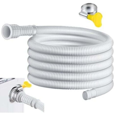 Tubo flessibile di scarico per condizionatore e deumidificatore - 4 m con morsetto adattatore in gomma tagliabile