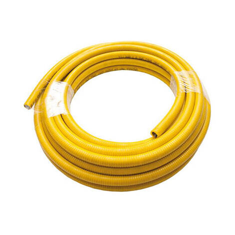 Tubo flessibile gas inox da 10 mt. 1/2" DN12 mm. uniroll rotolo ricoperto UNI EN 15266.