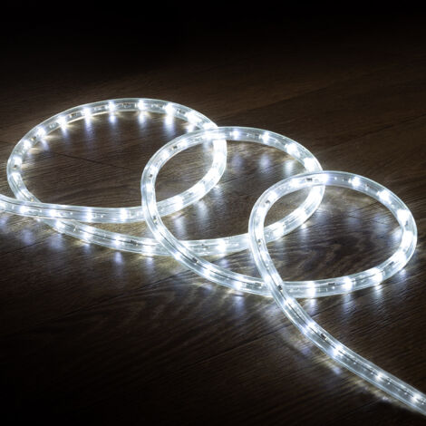 Tubo Flessibile LED Circolare 220V AC 36 LED/m Bianco Freddo IP65 Taglio 100cm 2 m