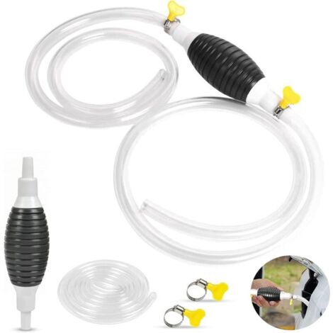 Tubo flessibile manuale per carburante, pompa a sifone manuale con tubo flessibile a pressione da 2 m, pompa di emergenza per carburante, pompa a sifone manuale per il trasferimento portatile di carbu