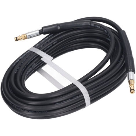 Tubo flessibile per acqua ad alta pressione in gomma Eosnow da 15 m, 5800 psi, 40 mpa, ricambio per idropulitrice Karcher K2 K3 K4 K5, con 2 tappi terminali.