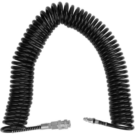 Tubo flessibile per aria compressa retrattile da 10 m con raccordo rapido americano, anti-groviglio, per gonfiatore di pneumatici.