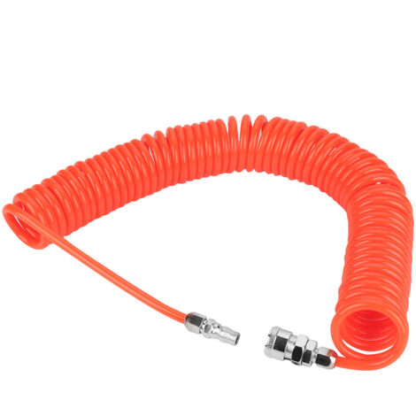 Tubo flessibile per aria in PU da 8 mm x 5 mm con raccordi per compressore d'aria, 9 m, rosso