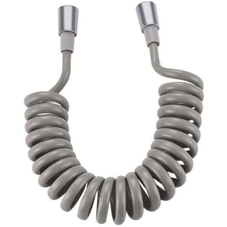 Tubo flessibile per doccia telescopico da 2 m, molla in ABS, tubo flessibile per doccia di ricambio per WC da bagno, soffione doccia portatile, spruzzatore per bidet (grigio)