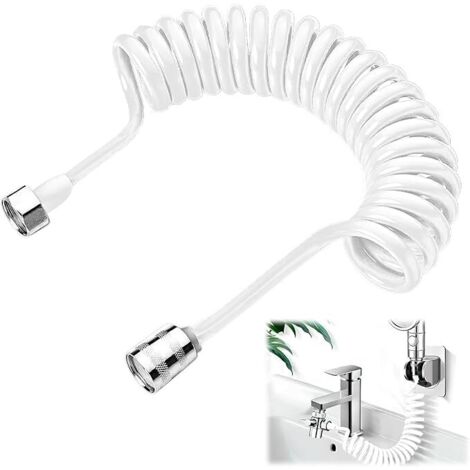 Tubo flessibile per doccia, tubo flessibile per doccia in schiuma con rivestimento in rame, tubo flessibile a molla telescopico, tubo flessibile a molla telescopico per doccia, WC e bidet, facile inst