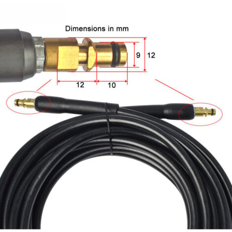 Tubo flessibile per idropulitrice da 15 m per sistema di connessione rapida, tubo di ricambio per idropulitrici K2, K3, K4, K5, K7, accessorio per idropulitrice.