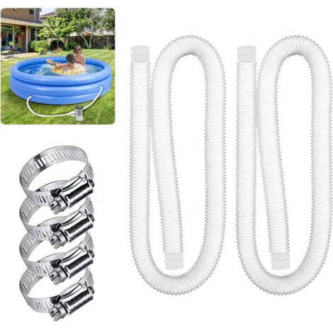 Tubo flessibile per piscina da 32 cm di diametro con clip metalliche per pompa di filtrazione o tubi flessibili - lunghezza 15 metri - confezione da 2