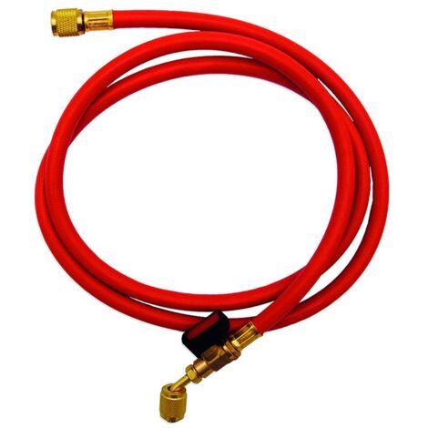 Tubo flessibile rosso con rubinetto a 45° - 5/16"SAE x 1/4" SAE per Vuoto e Carico 00000011664