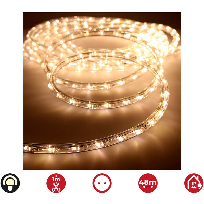 

Tubo flexiled led 2 vias fijo 30 leds/m blanco calido euro/mts - EDM