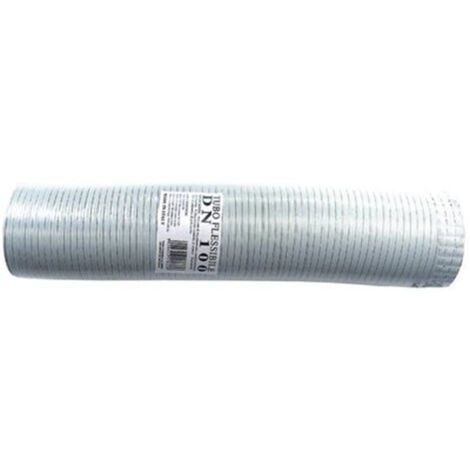 Tubo fumi flessibile estensibile alluminio BIANCO 180 mm da 0,5 a 3 mt