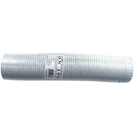 Tubo fumi flessibile estensibile alluminio BIANCO 220 mm da 0,5 a 3 mt