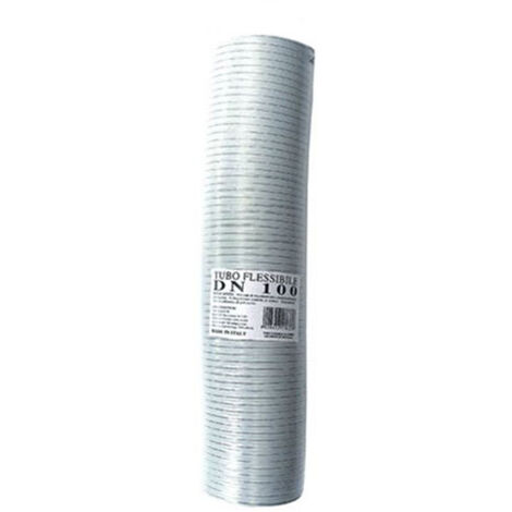 Tubo fumi flessibile estensibile alluminio BIANCO 50 mm da 1 a 3 mt